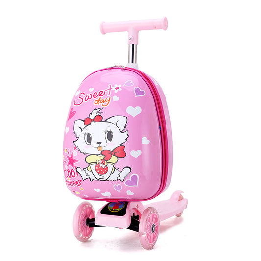 Ride-on Travel Scooter Trolley Bag - Sweet Day Kitty Themed