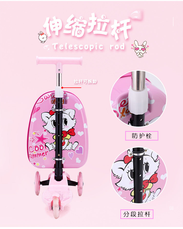 Ride-on Travel Scooter Trolley Bag - Sweet Day Kitty Themed
