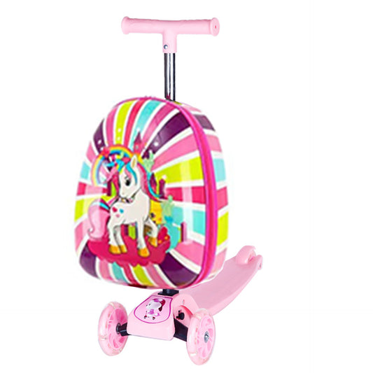 Ride-on Travel Scooter Trolley Bag - Unicorn Themed