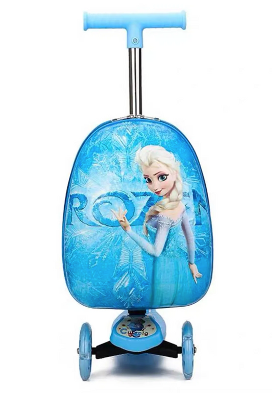 Ride-on Travel Scooter Trolley Bag - Frozen Theme Blue Color