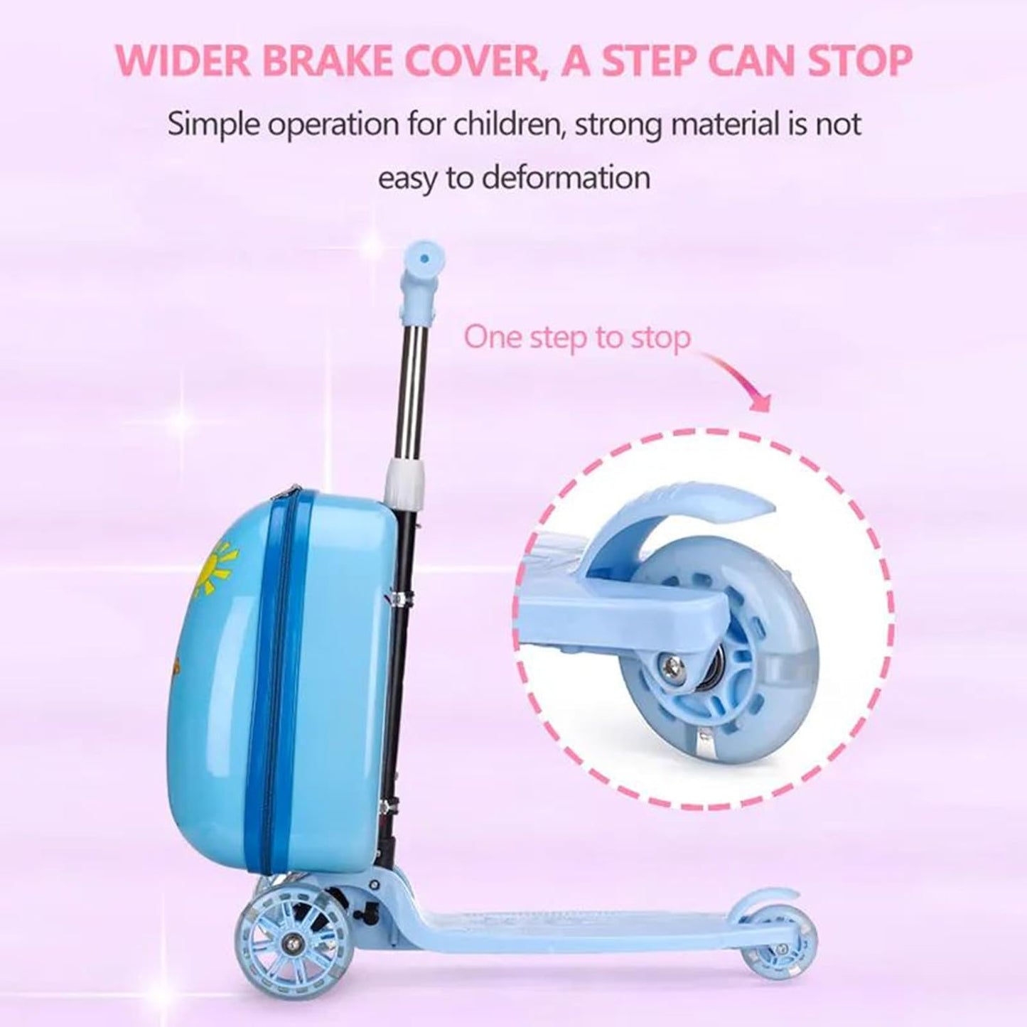 Ride-on Travel Scooter Trolley Bag - Frozen Theme Blue Color