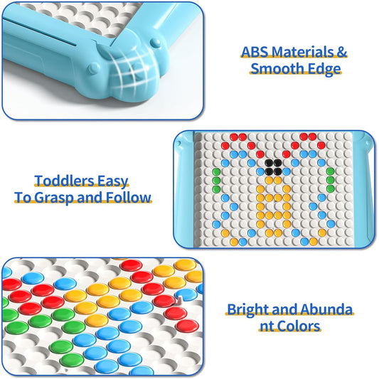 Magnetic Pen Drawing Board Diy Puzzle Educational Toys - Blue Color