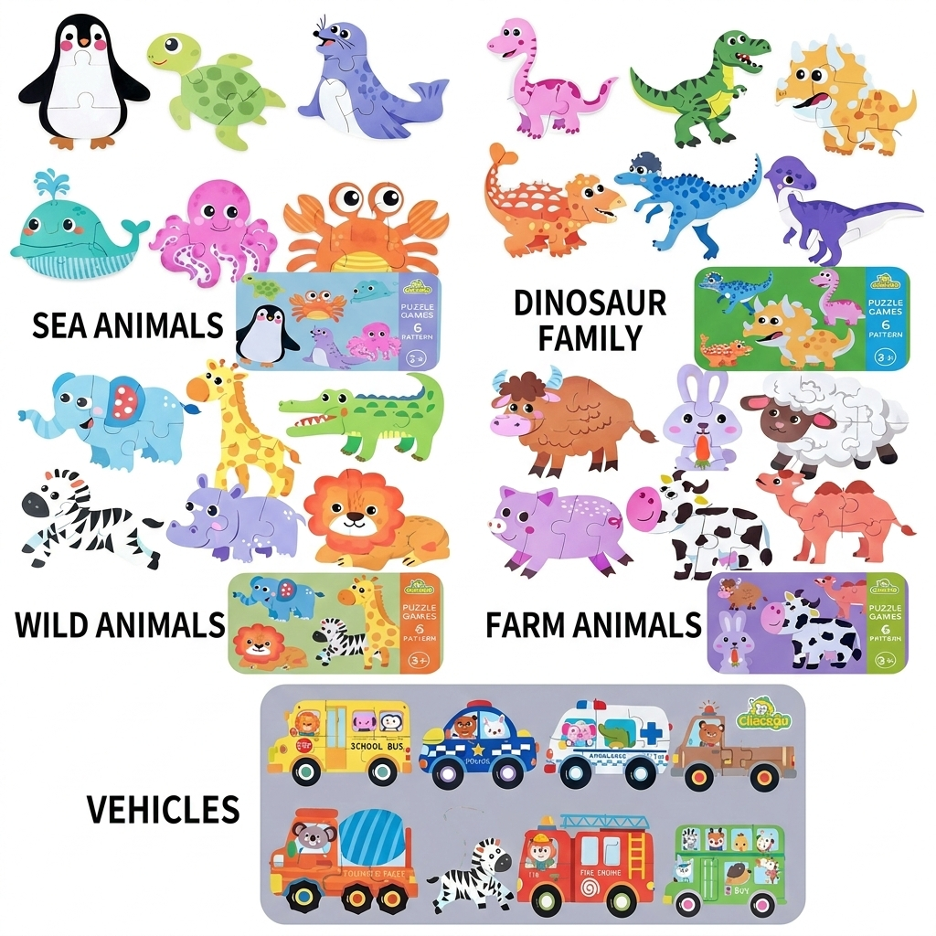 Wooden 3D Jigsaw Puzzles - Bundle Offer for 5 Themes