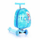 Ride-on Travel Scooter Trolley Bag - Frozen Theme Blue Color