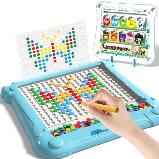 Magnetic Pen Drawing Board Diy Puzzle Educational Toys - Blue Color