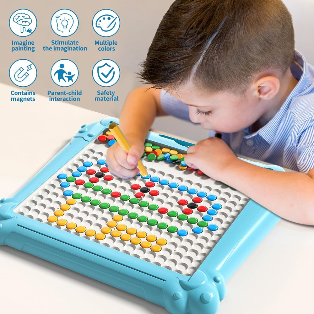 Magnetic Pen Drawing Board Diy Puzzle Educational Toys - Blue Color