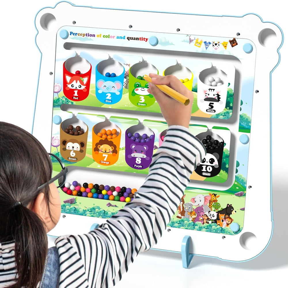 Magnetic Pen Drawing Board Diy Puzzle Educational Toys - Blue Color